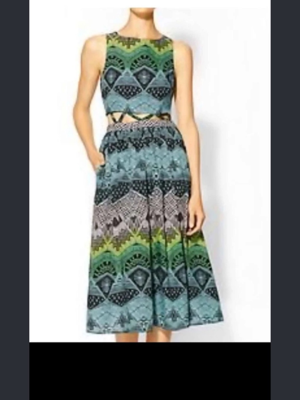 Mara Hoffman Lattice Waist Midi Dress